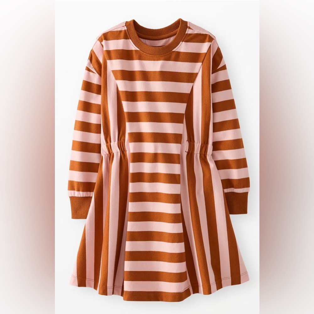 Hanna Andersson Pink and Brown Striped Dress